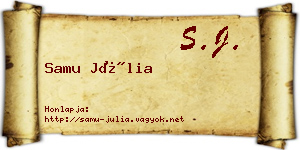 Samu Júlia névjegykártya
